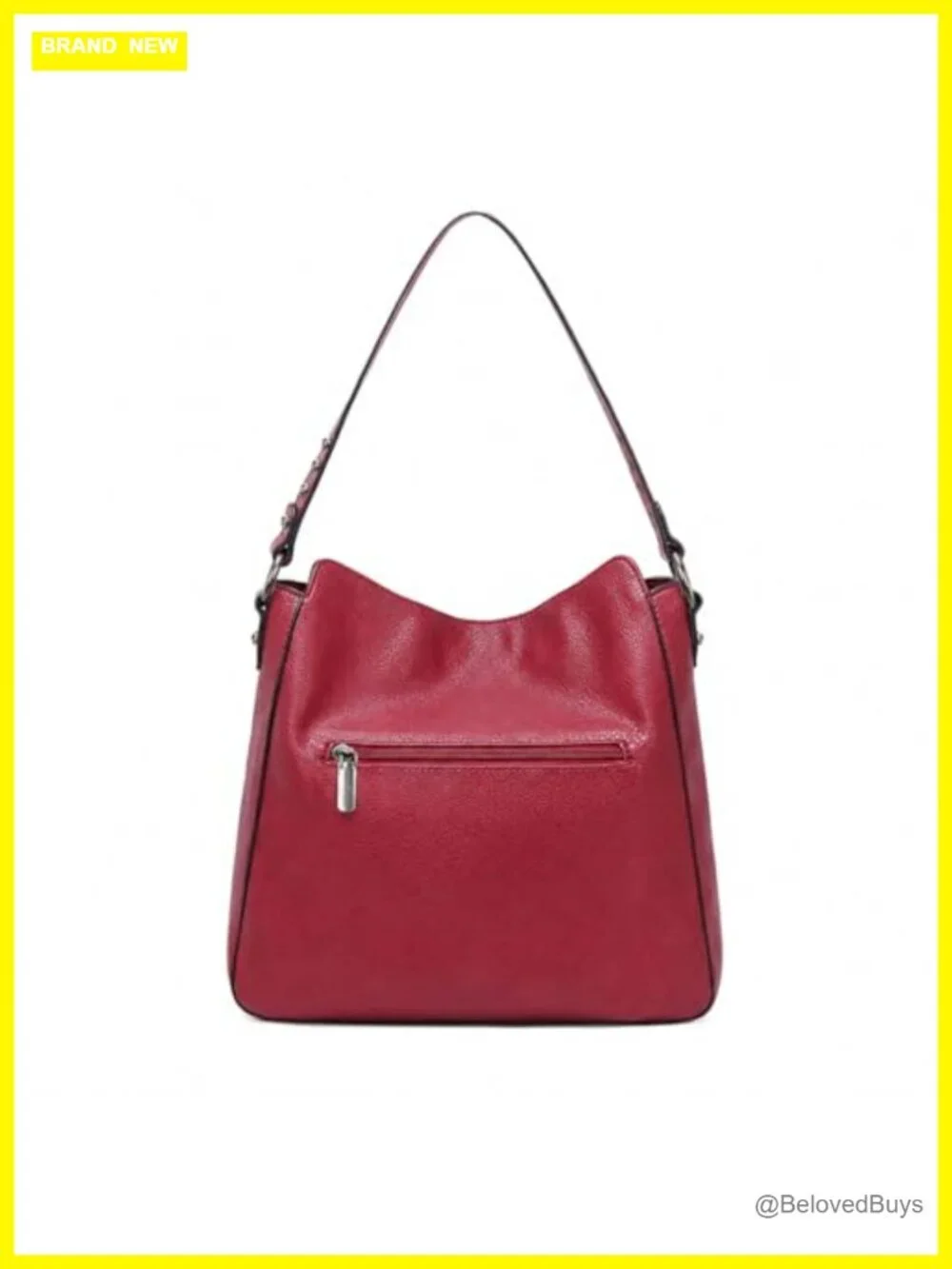 Vegan Leather Hobo Bag with Metal Studs - Crossbody Shoulder Purse Large